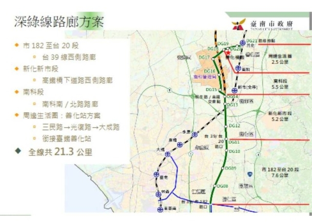 台南捷運深綠線可研評估 台鐵善化站轉乘、新市站北移